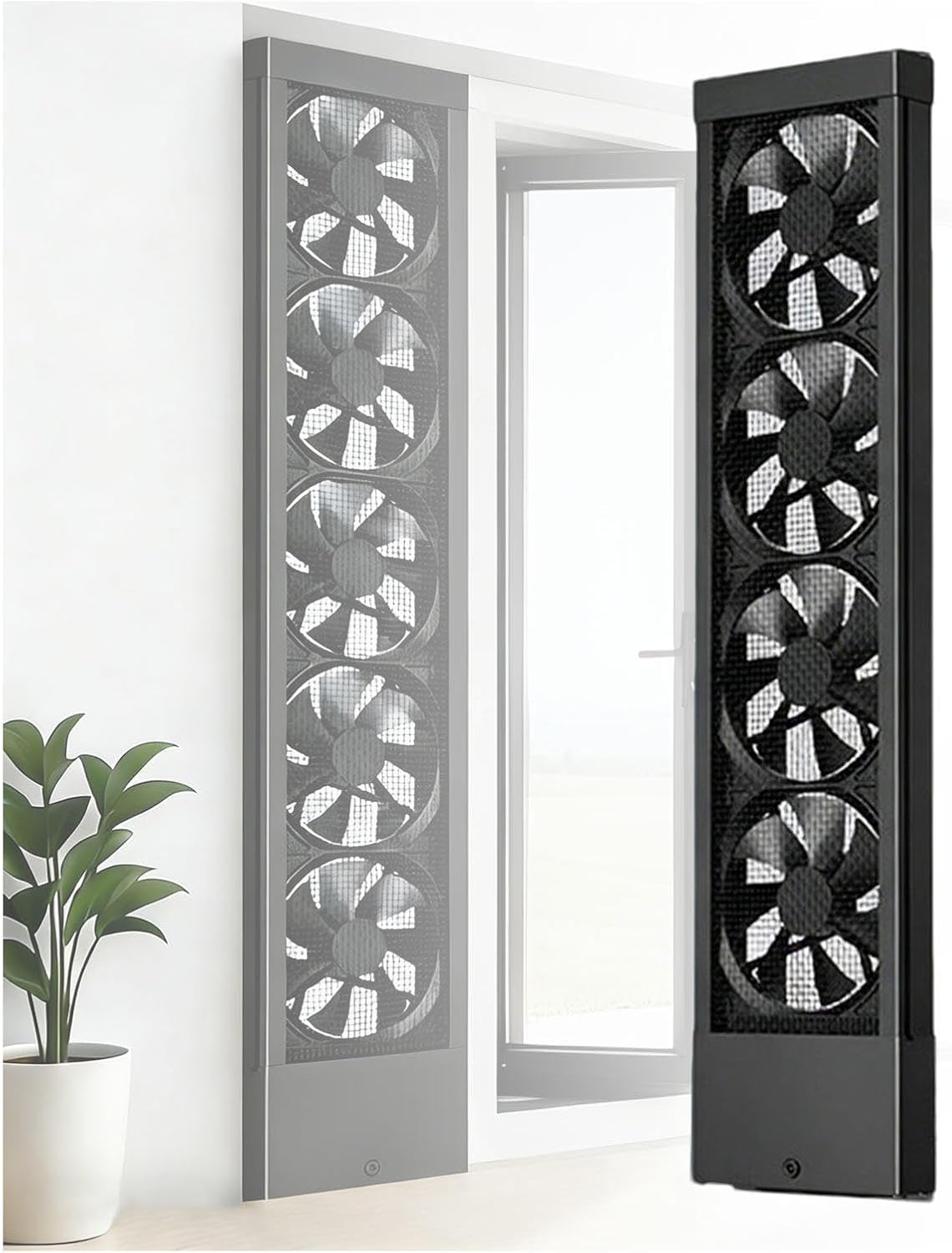 Window Exhaust Fan for Sliding Windows, Adjustable Speed Window Vent Fan, Window Exhaust Fan for Bathroom No Need to Drill Holes embedDed Installation,25.59-27.56in(65-70cm)