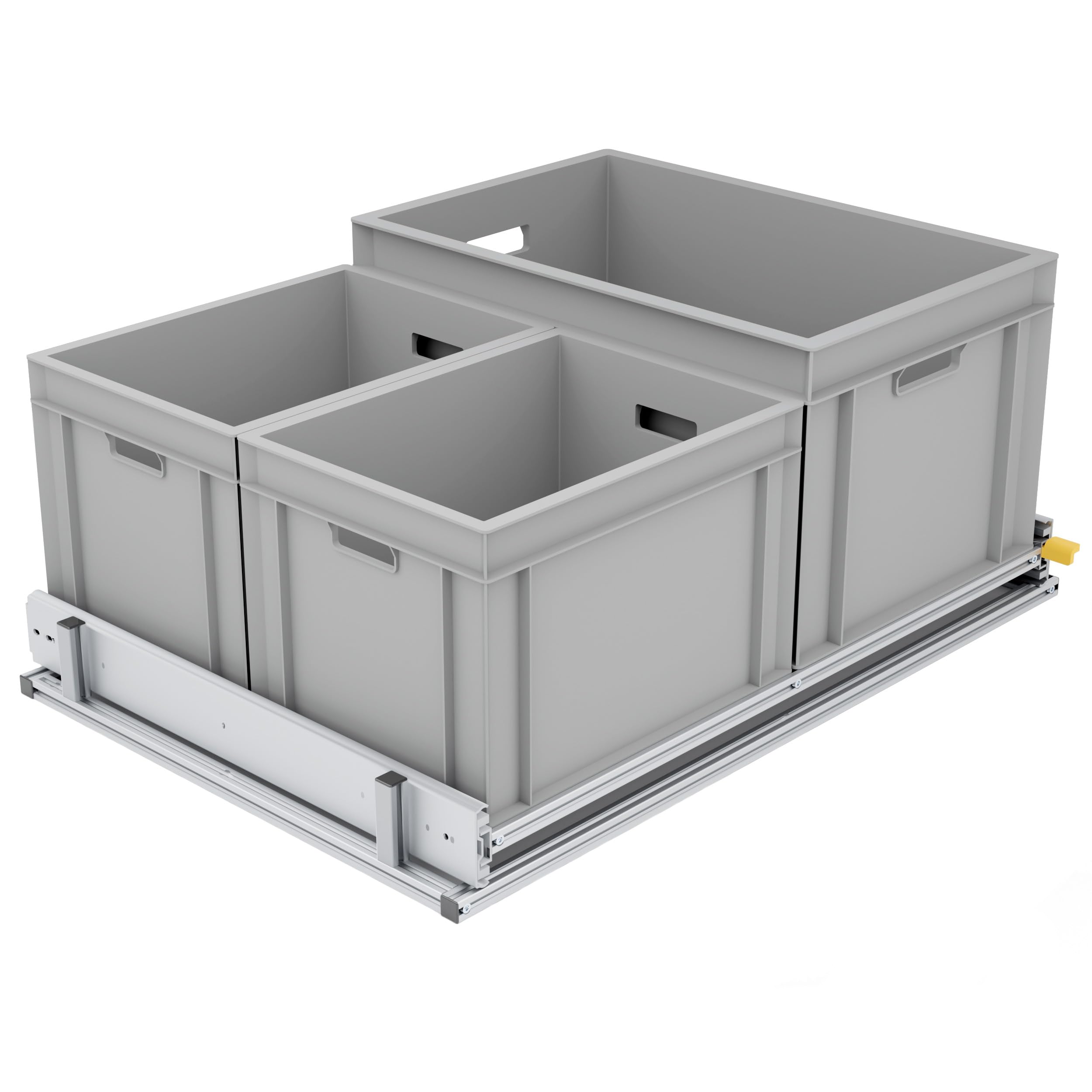 Auszugssystem für den Camper Ausbau, extra kurz und breit, Belastung 220kg, 60cm Tiefe, Eurobox (Breite: 80cm)