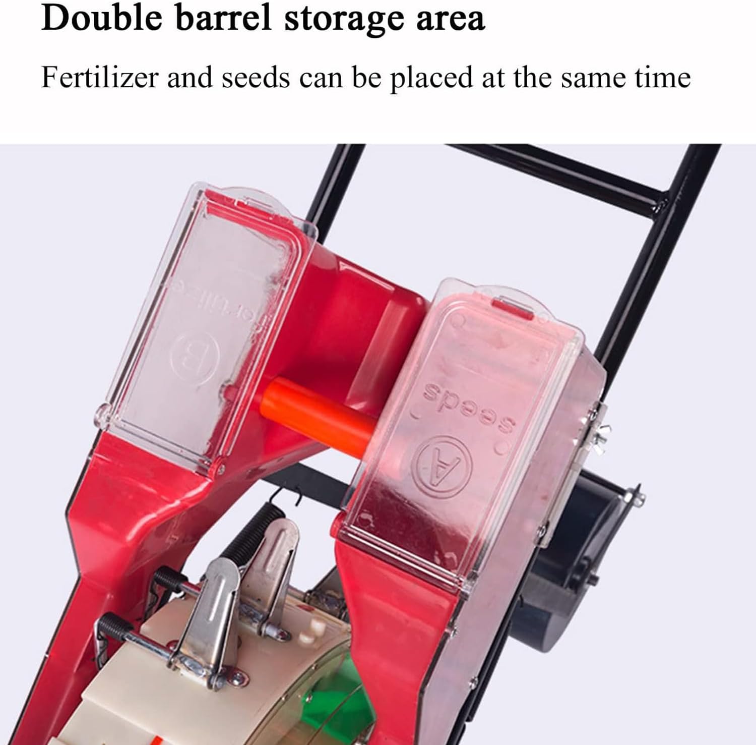 Seed Sower & Fertilizer Applicator, 7 Mouths Garden Push Seeder Planter, Portable Hand Push Seeder, Simultaneous Sowing and Fertilization, for Planting Corn Cotton Soybean Peanut