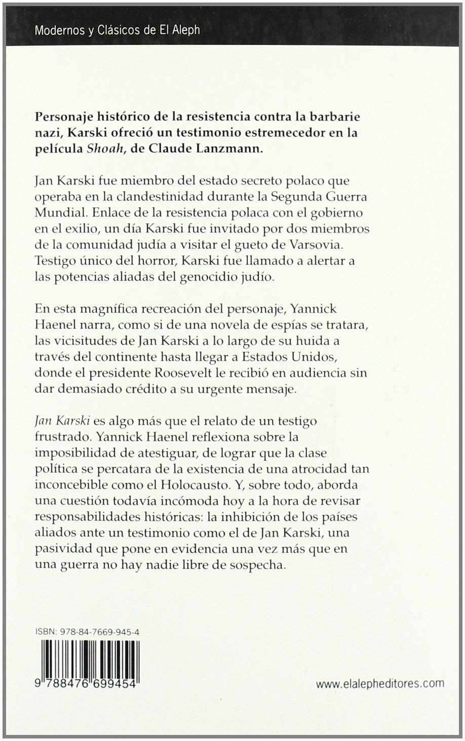 Jan Karski (Modernos y Clásicos)