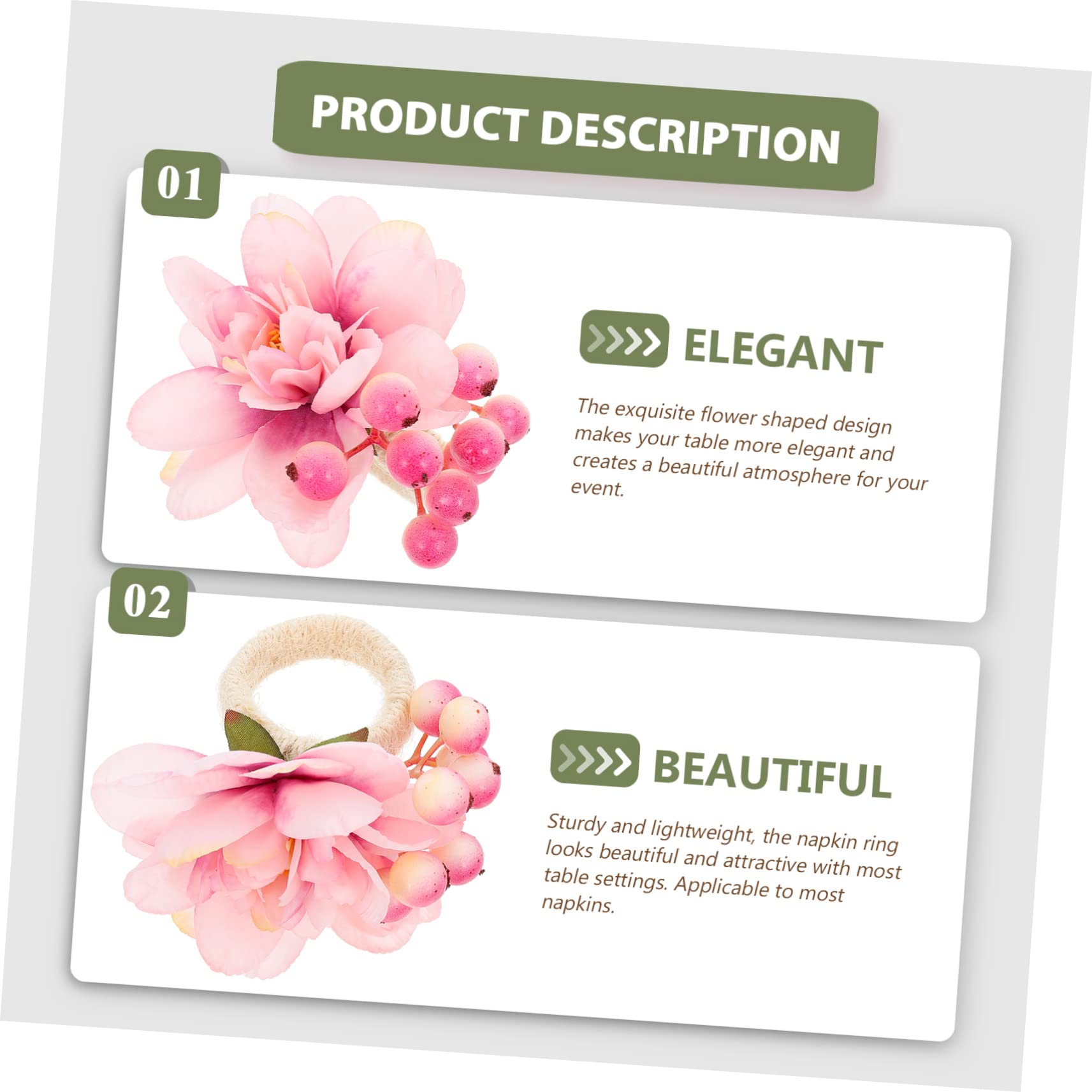 IMIKEYA 30stücke Künstliche Blumen Serviettenringe Elegante Tischdeko Für Hochzeiten Ostern Partys Und Mehr Stilvolle Napkin Decor Accessory Aus Hochwertigen Materialien