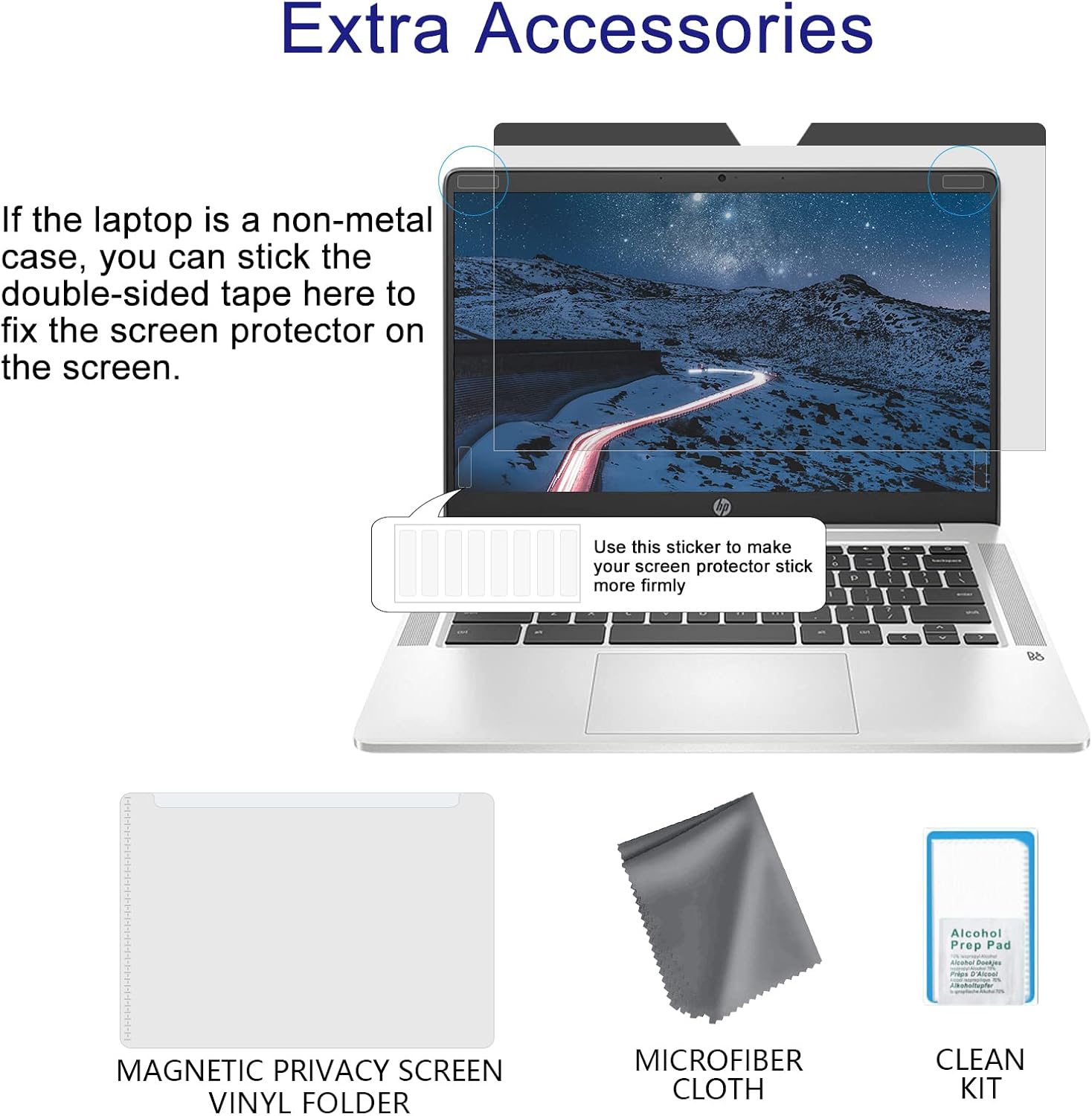 FILMEXT 14 Inch 16:9 Laptop Privacy Screen Protector Filter Magnetic Installation Bubble-Free Compatible with HP/Dell/Acer/Samsung/Lenovo/Asus/Toshiba