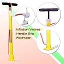 Heavy Duty Chrome Steel Air Pump with Pin for Car Bike Bicycle Motorcycle Sports Ball and Inflatable Furniture/Toys. (Pack of 1) (N Pump + Pin + Beach Ball) gallery image