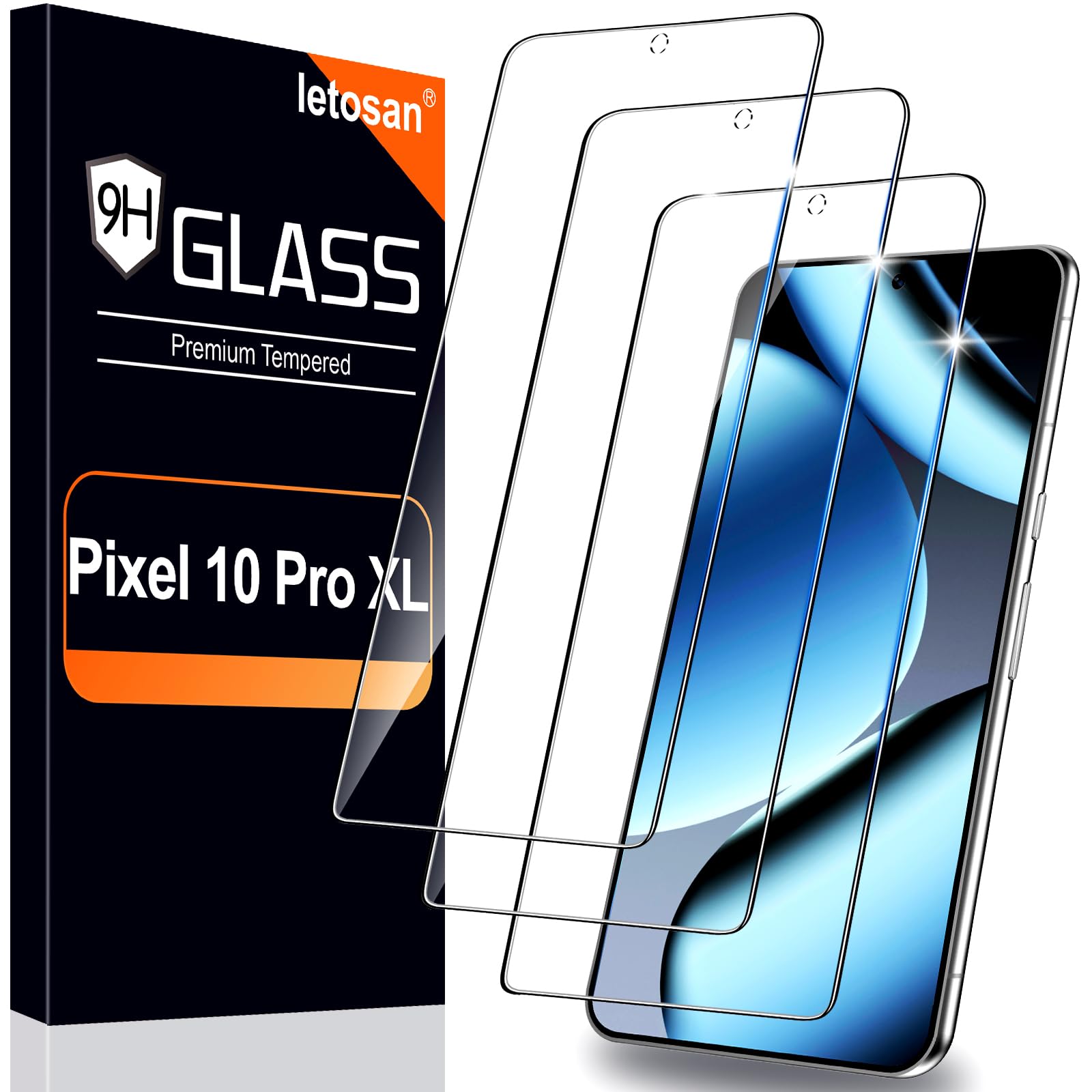3 Pack Glass Screen Protector for Google Pixel 10 Pro XL, Ultrasonic Fingerprint Unlock, HD Clear Case Friendly Tempered Glass for Google Pixel 10 Pro XL Screen Protector 5G