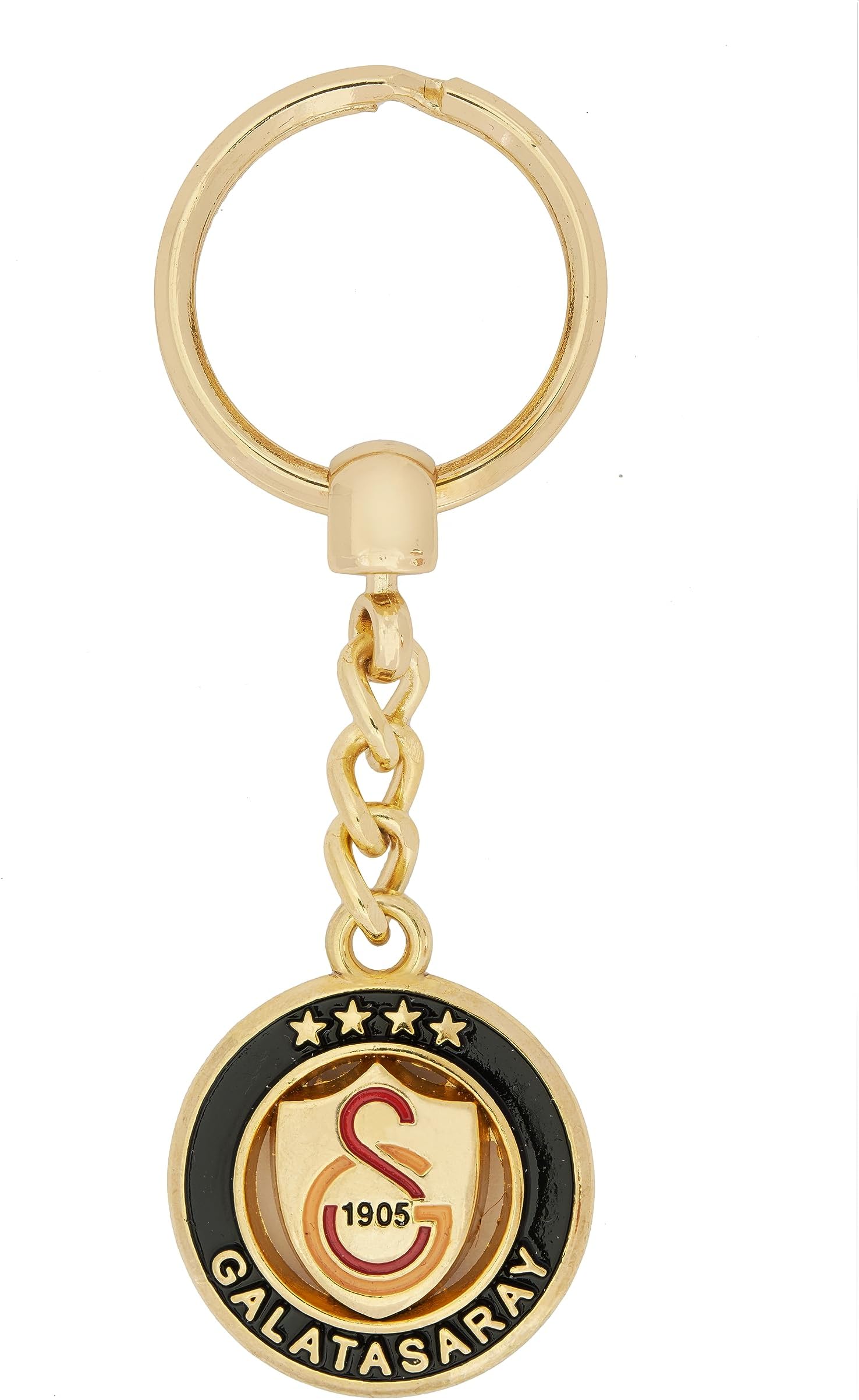 Galatasaray GS Keyring for Football Fans Metal Gold Colour