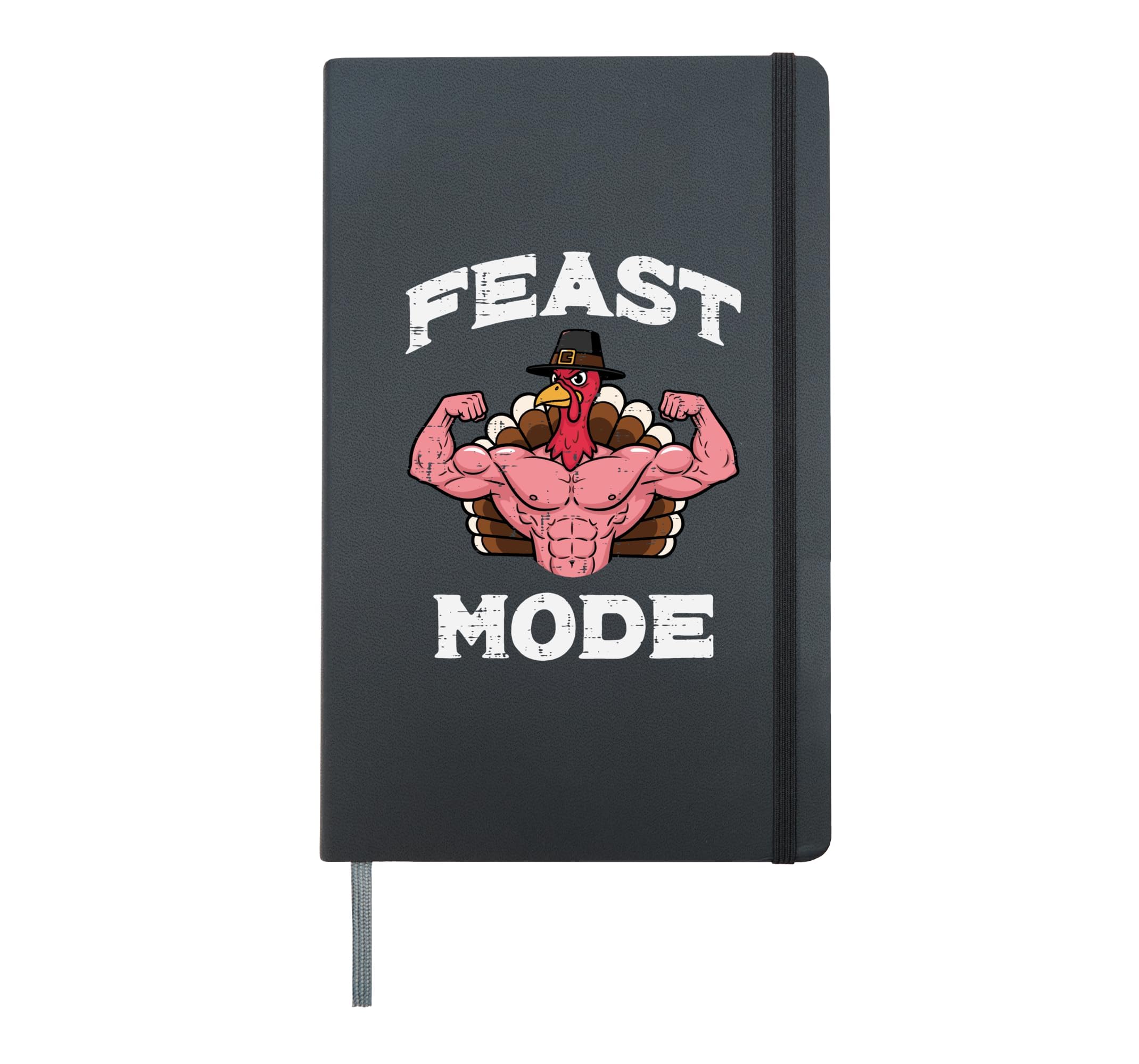 Thanksgiving Buff Turkey Feast Muscle Workout Gym Men Hardcover Journal, Black