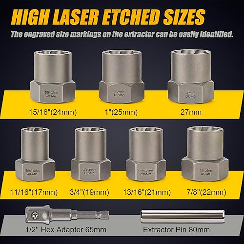 Miniatura 3 de Topec Kit extractor de pernos resistente, juego de 9 piezas de 12 pulgada de tornillo profundo, juego de extractor de pernos rotos fácil de sacar y