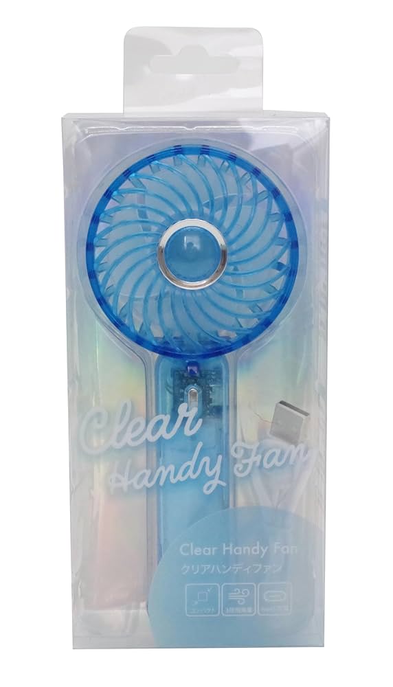 Amazon.co.jp: clear handy fan blue : Home & Kitchen