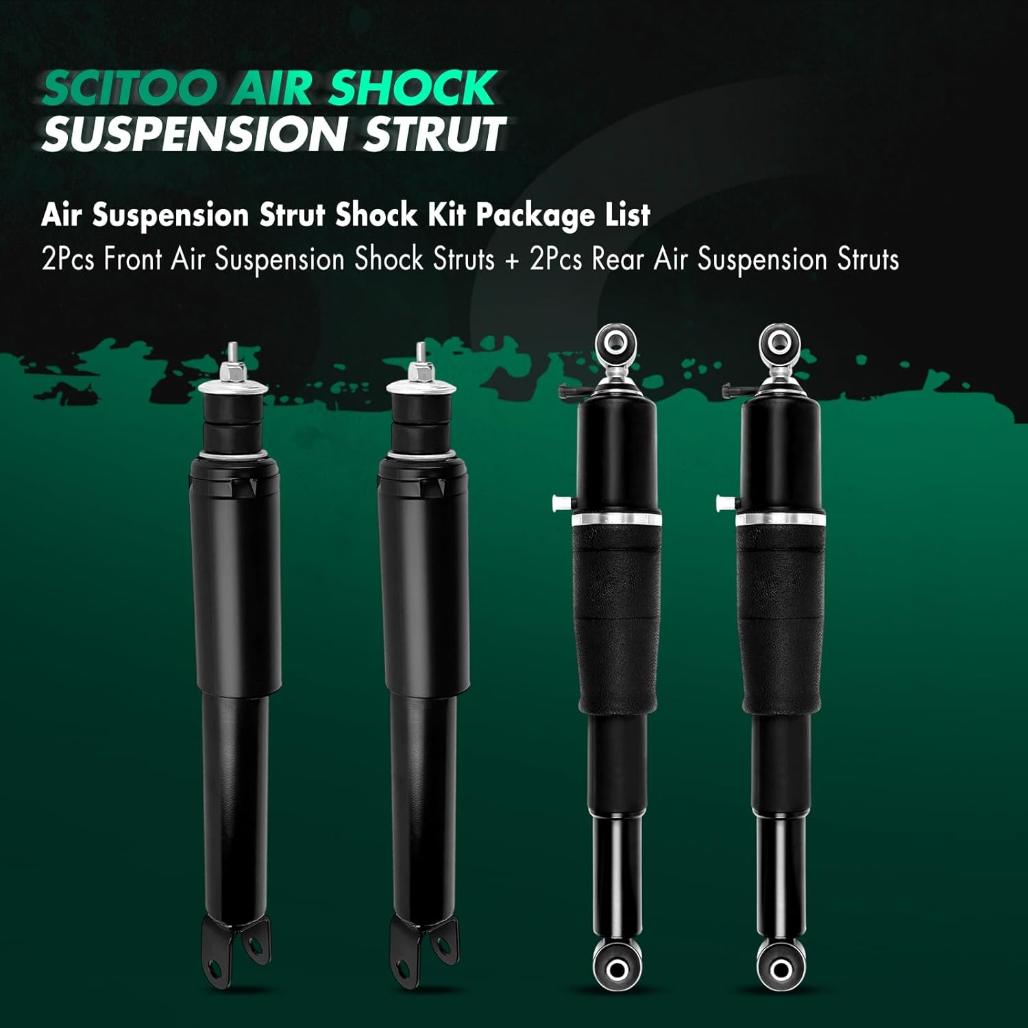 SCITOO Air Struts Suspension Kits Shocks Struts fit for Cadillac for Escalade 2002-2006,for Cadillac for Escalade ESV 2003-2006,for Escalade EXT 2002-2006Front and Rear Suspensions Replacement Struts
