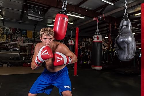 Miniatura 4 de Title Boxing Guantes de entrenamiento de gel suspense, rojoblanco, 14 onzas