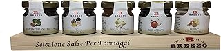 BREZZO - Authentic Italian Condiments, Organic Jams and Honey Gift Sets (5 Pack) | Wooden Board for Gifting | Delicious Sampler Trays from Italy | Gourmet Gifts for Men and Women (Mixed Condiments)