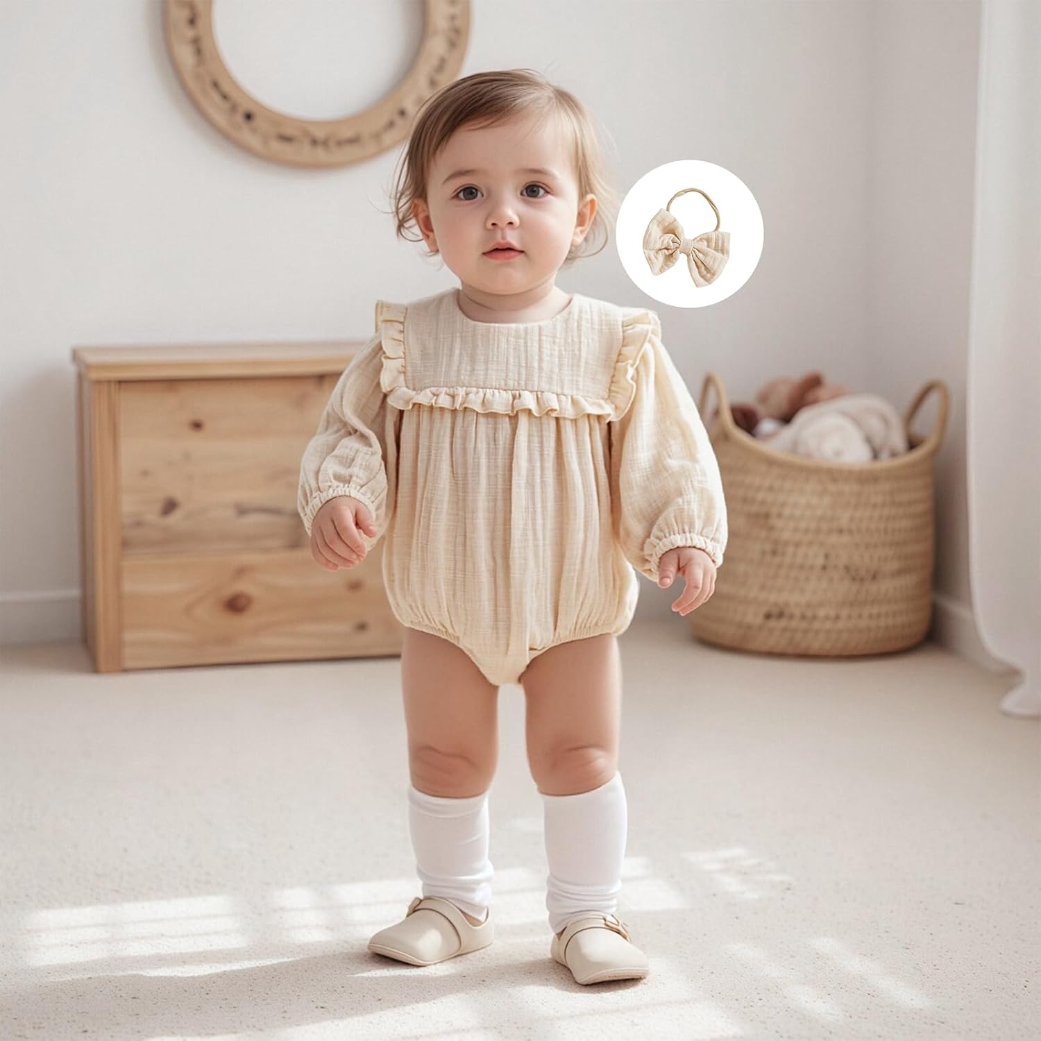Baby Girl Easter Outfit Bunny Embroidered Long Sleeve Plaid Bubble Romper Cute Infant Girl Spring Clothes - Image 3