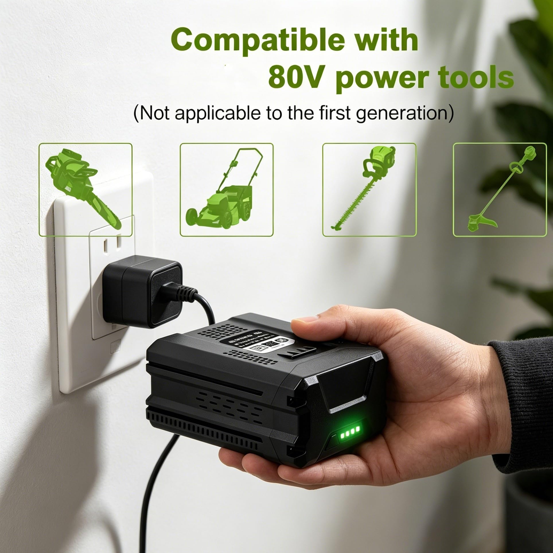 Batería de Litio de Repuesto de 80V Compatible con cortacésped, cortadora de Hilo, Motosierra, Herramientas eléctricas
