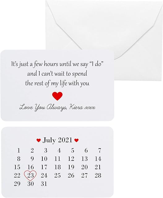 Personalised Sentimental Keepsake Wedding Day Husband Wife Double-Sided Metal Wallet Card Gift