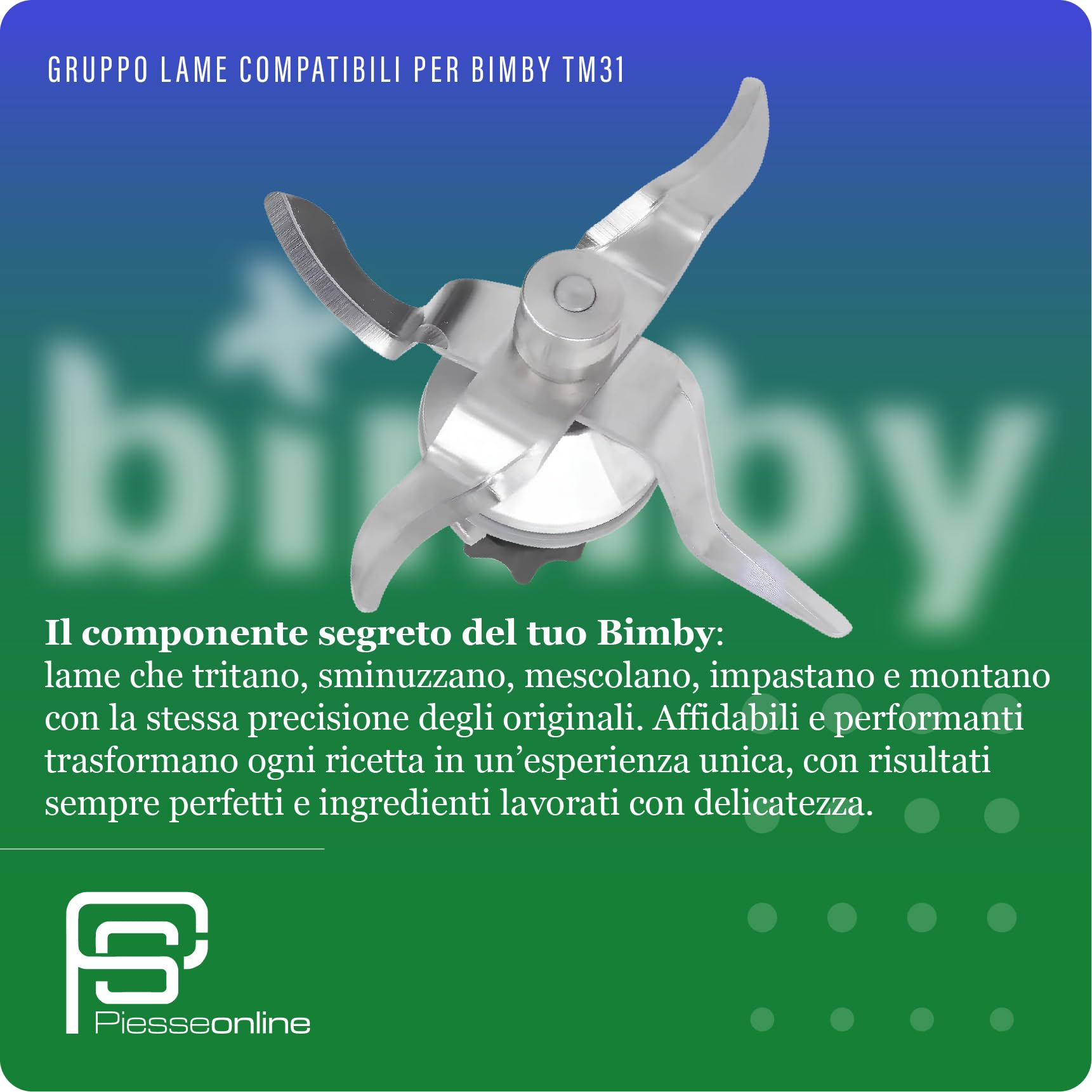 Lame Bimby TM31 di Ricambio, Compatibili per Thermomix 31 – Gruppo Coltelli Bimby TM31 Chef-Mix in Acciaio Inox SUS420, Accessorio Bimby TM31 Sicuro, Resistente e Lavabile in Lavastoviglie