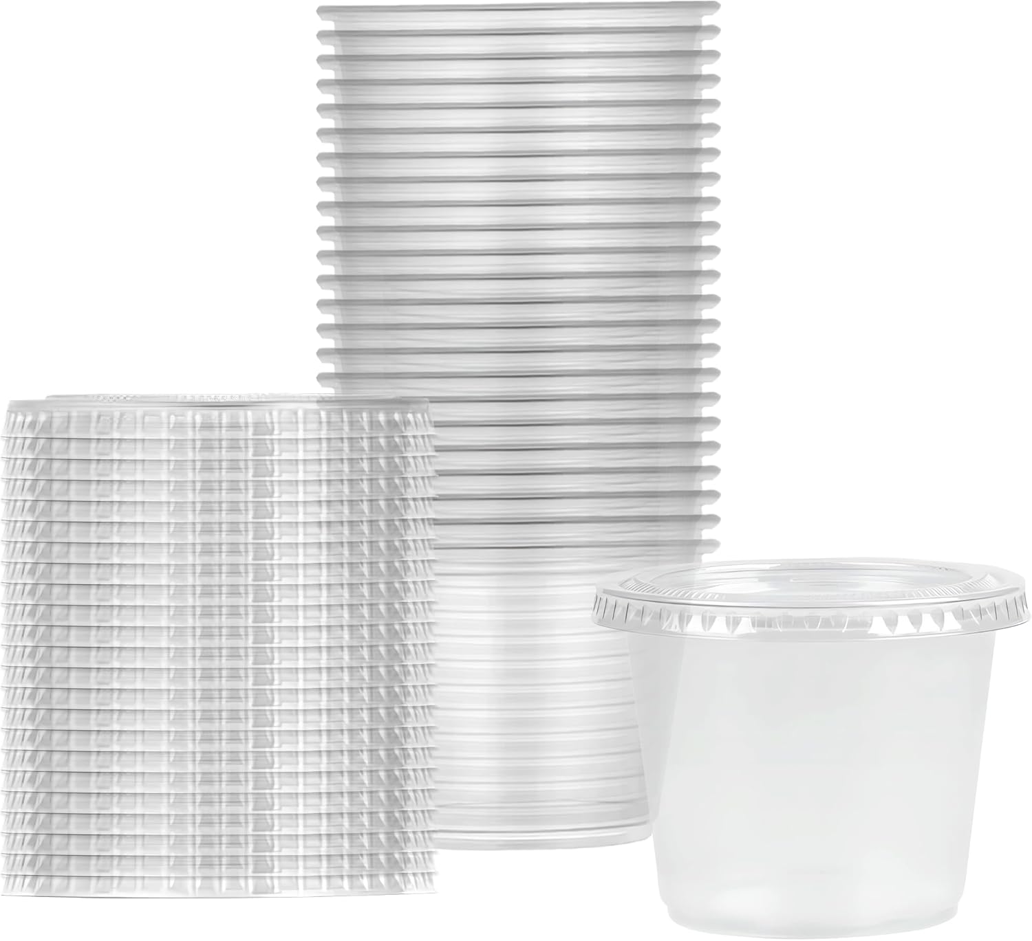 Bluesky Premium Portion Cups w/Lids-(Pack of 24) -Perfect for Meal Prep, Snacks & Dips, 5.5 oz, Clear