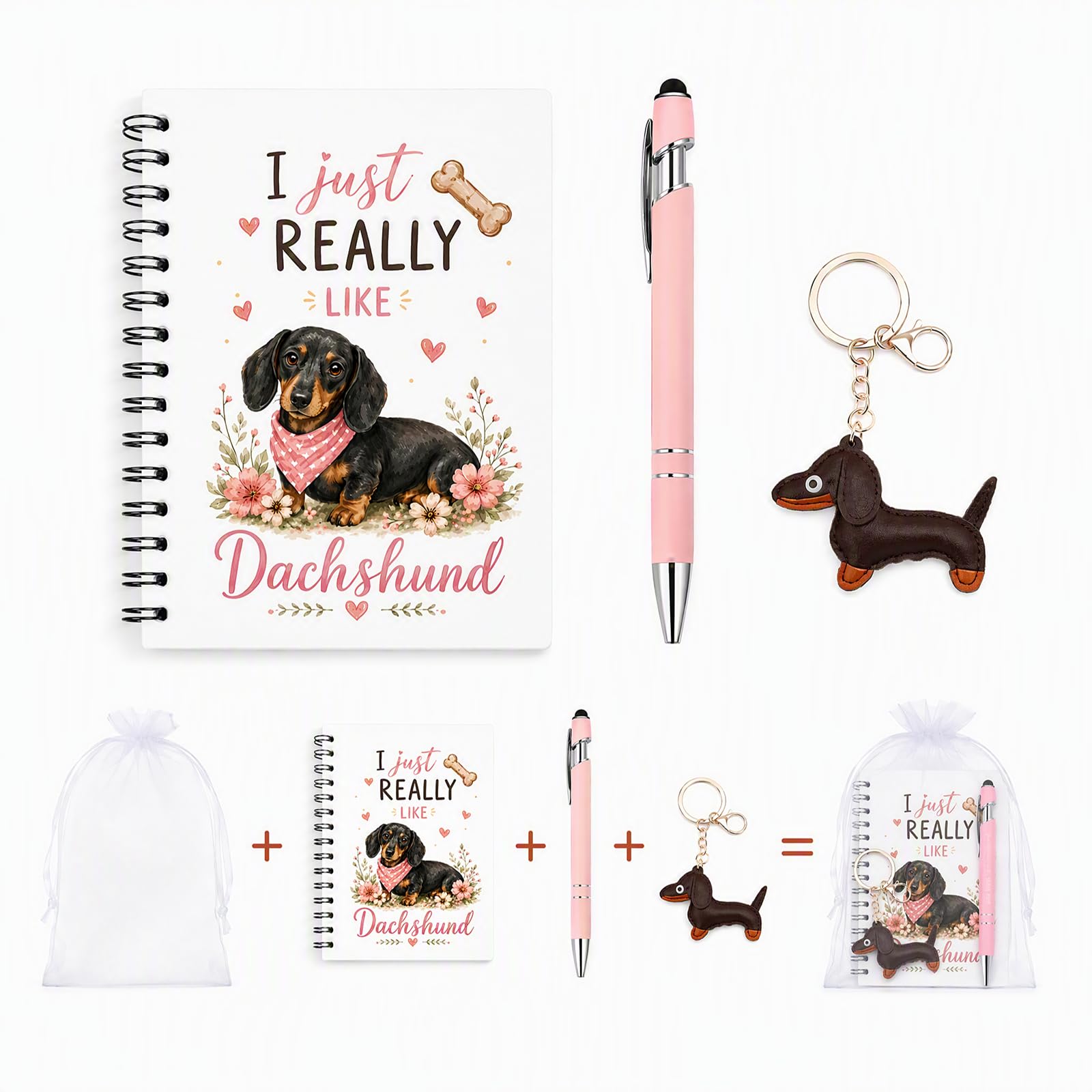 Zipplunk Dachshund Gifts for Women, Sausage Dog Stationery Gift Set