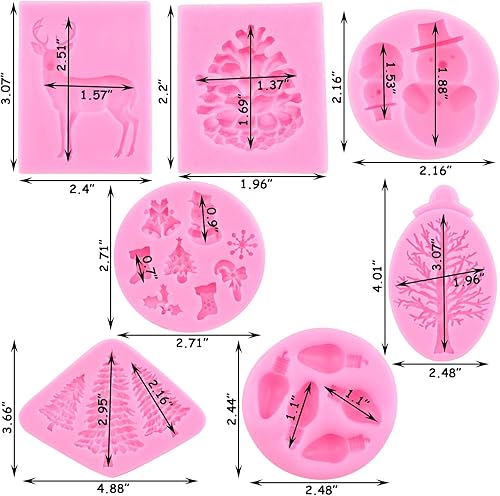 Miniatura 3 de ZiXiang Moldes de silicona de Navidad molde de fondant de piña ramas de pino cono de pino molde de caramelo de chocolate para decoración de pasteles