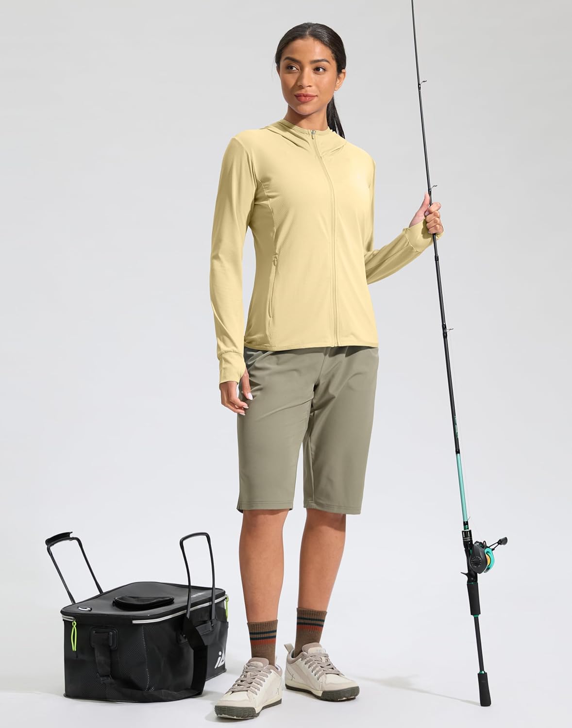 Soothfeel Women's UPF 50+ Sun Protection Hoodie Jacket Lightweight Long Sleeve Sun Shirt for Women with Pocket Hiking Outdoor - Image 8