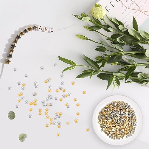 Miniatura 5 de 400 cuentas de estrella de 0.236 pulgadas (0.236 in) con forma de estrella, espaciador de estrella, cuentas de poni, cuentas de estrella de cinco