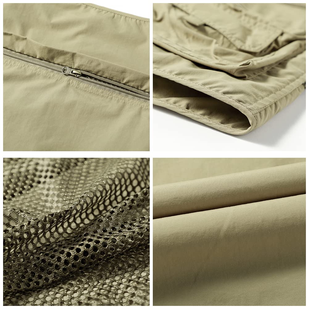 Gilet de pêche multi-poches pour homme - Gilet de safari, de chasse, de randonnée, de photographie respirant