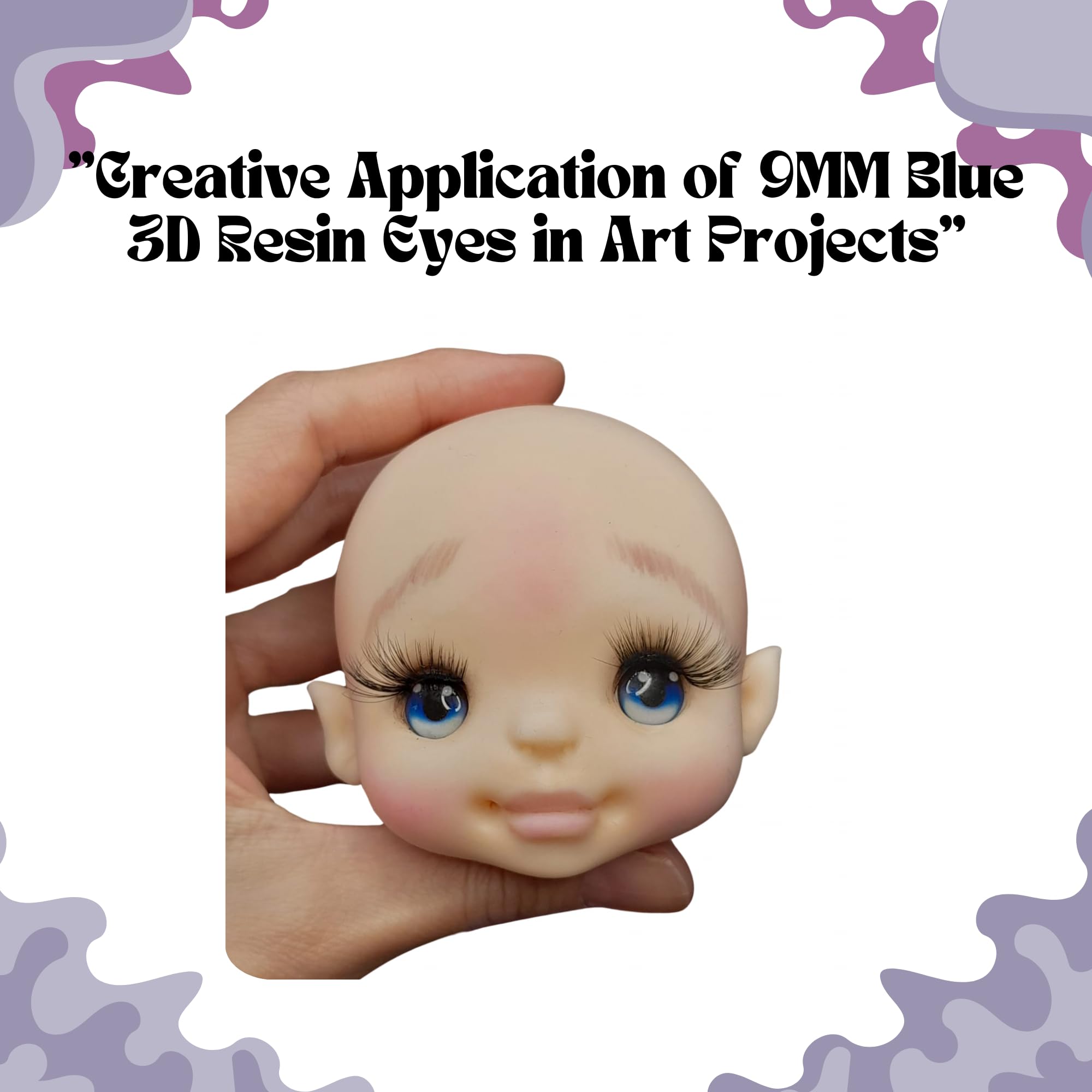 328-11 12 Pairs in Blue and Brown, Adhesive or Self-Adhesive 3D Resin Eyes, 11mm Wide, for use with Clay, Cold Porcelain, Sculpture, Polymer Clay, EVA, Felt, Fabric, Plaster