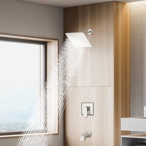 Miniatura 8 de Juego de grifo de ducha con boquilla de bañera, sistema de ducha SunCleanse (válvula incluida) con cabezal de ducha de lluvia de 8 pulgadas y grifo