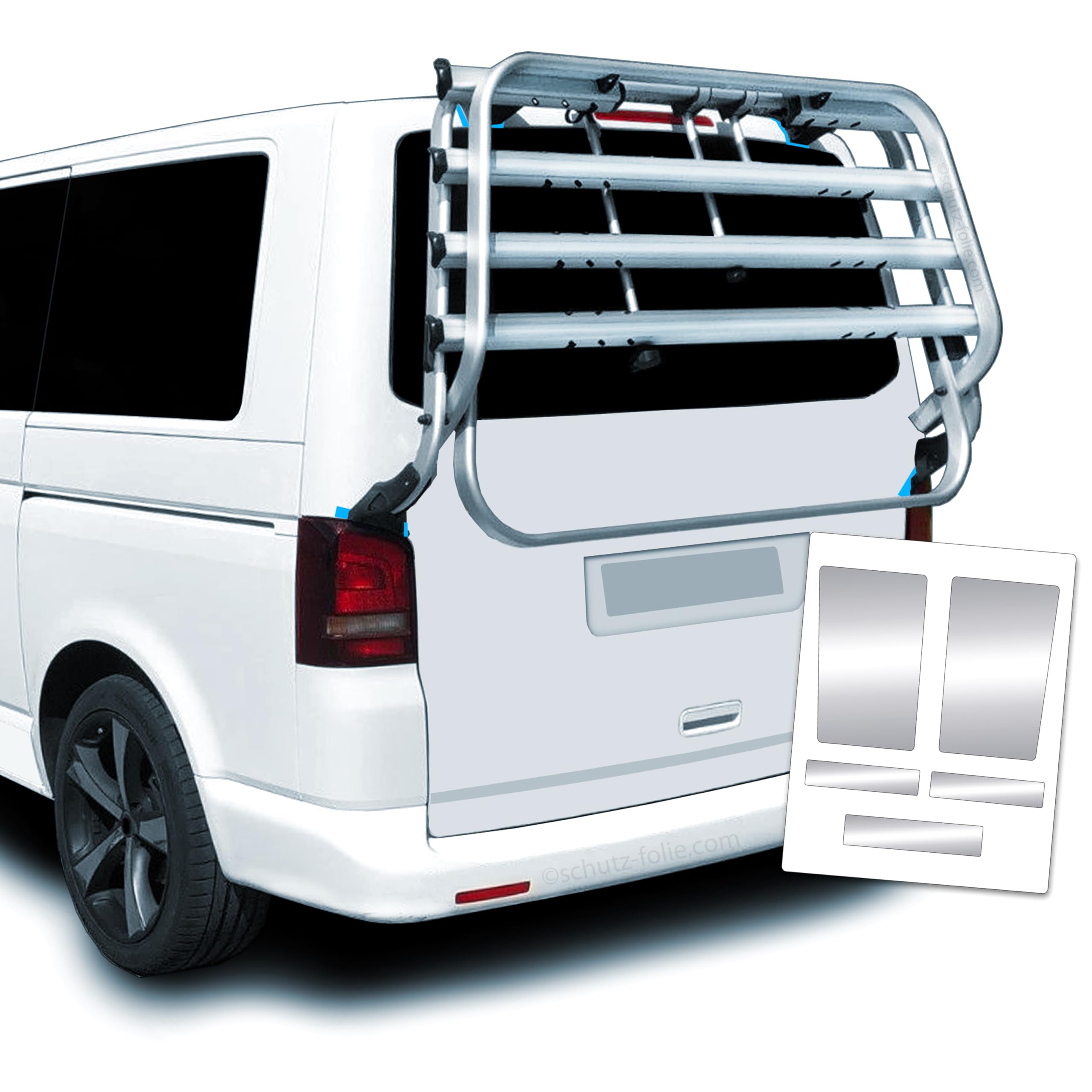 Lackschutzfolie für den Fahrradträger an der Heckklappe passend am VW T5 von 2003-2015