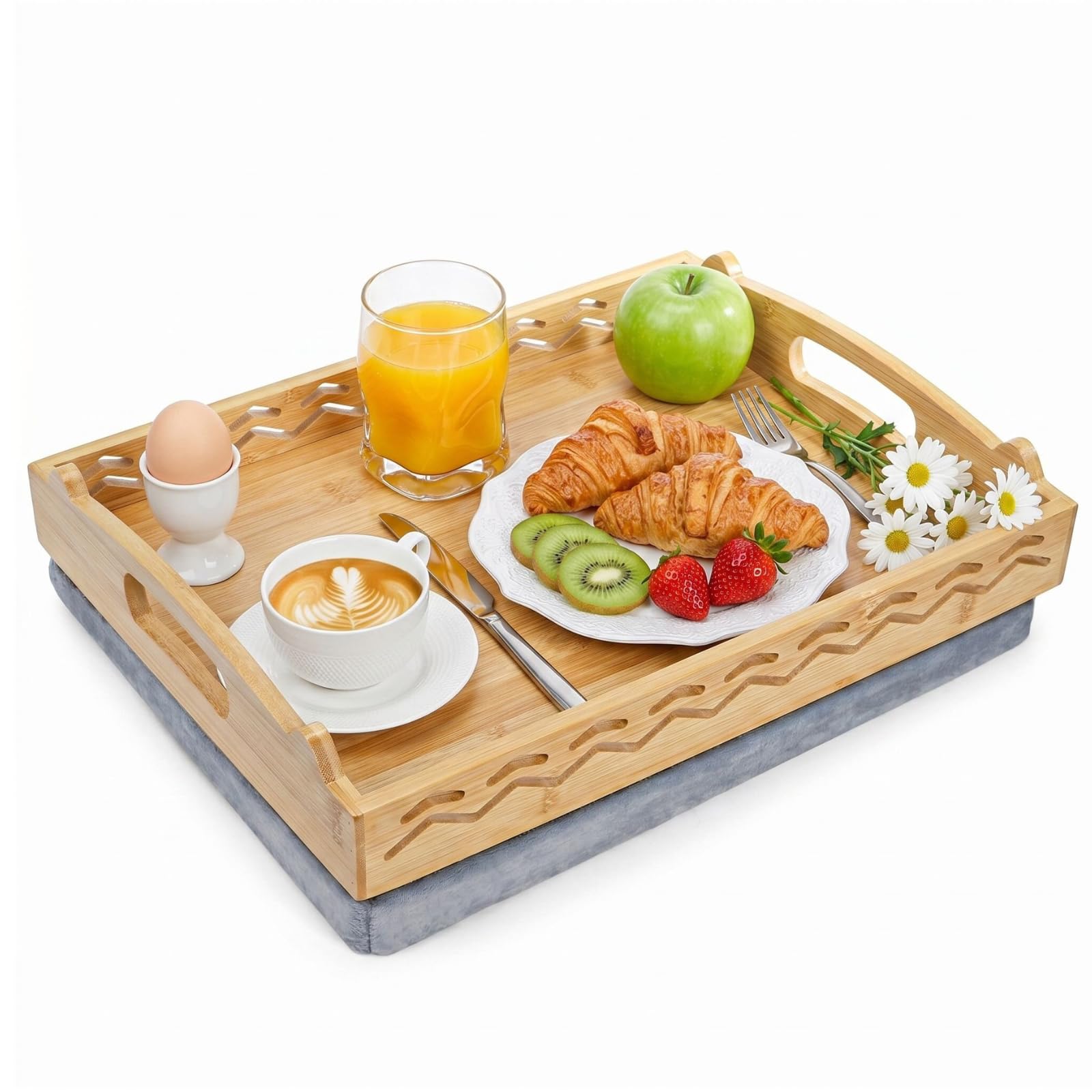 Amazon.com: Okllen Bamboo Lap Tray with Detachable Cushion