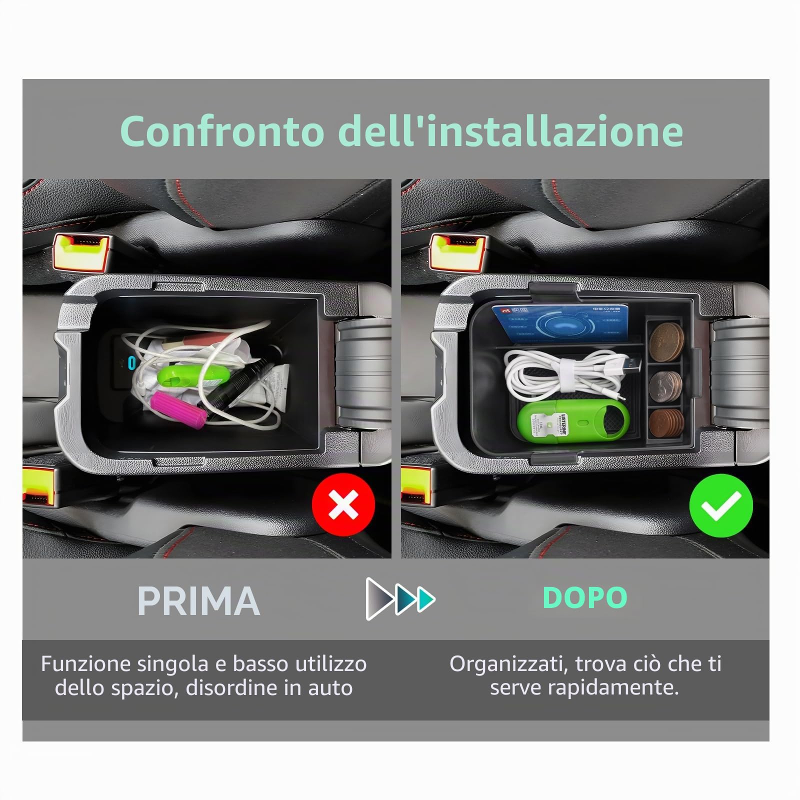 GAFAT Compatibile con Ford Puma/Fiesta MK8 2017-2024 Scatola Portaoggetti, Puma ST Fiesta ST 2023 Organizer per Braccioli, Vano Portaoggetti, Accessori Puma, Accessori Fiesta MK8