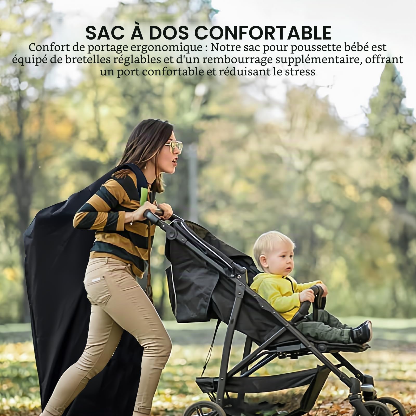 sac de transport robuste et étanche, grand sac de poussette 600D pour voyage en avion, rangement pour siège auto