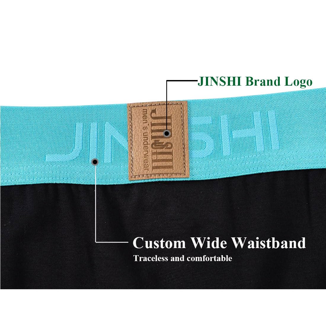 Jinshi Mens Bamboo Long Leg Boxer Briefs Underwear 3-Pack 4-Pack 5-Pack