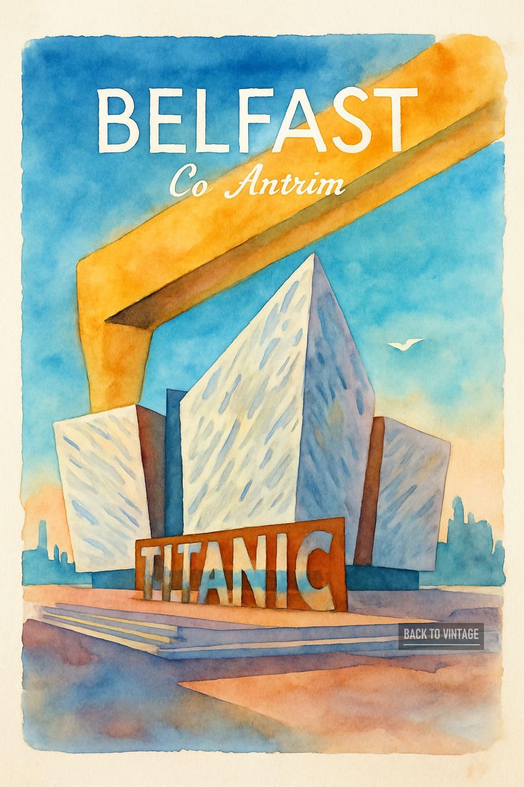 Iconic Titanic Museum In Belfast - A4 Travel City Poster Wall Art Home Decor Art Print Featuring Iconic Landmarks and Global Destinations for Interiors Inspired by Culture and Exploration