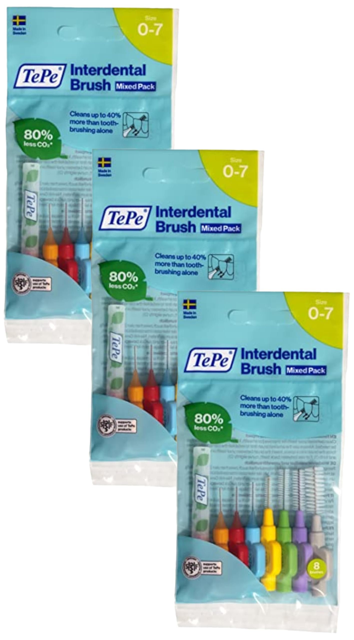 TePe Interdental Brush, Original, Yellow, 0.7mm/ISO 4, 8pcs, efficient Cleaning Between Teeth, Plaque Remover and Dental flosser for Small Gaps — view 27