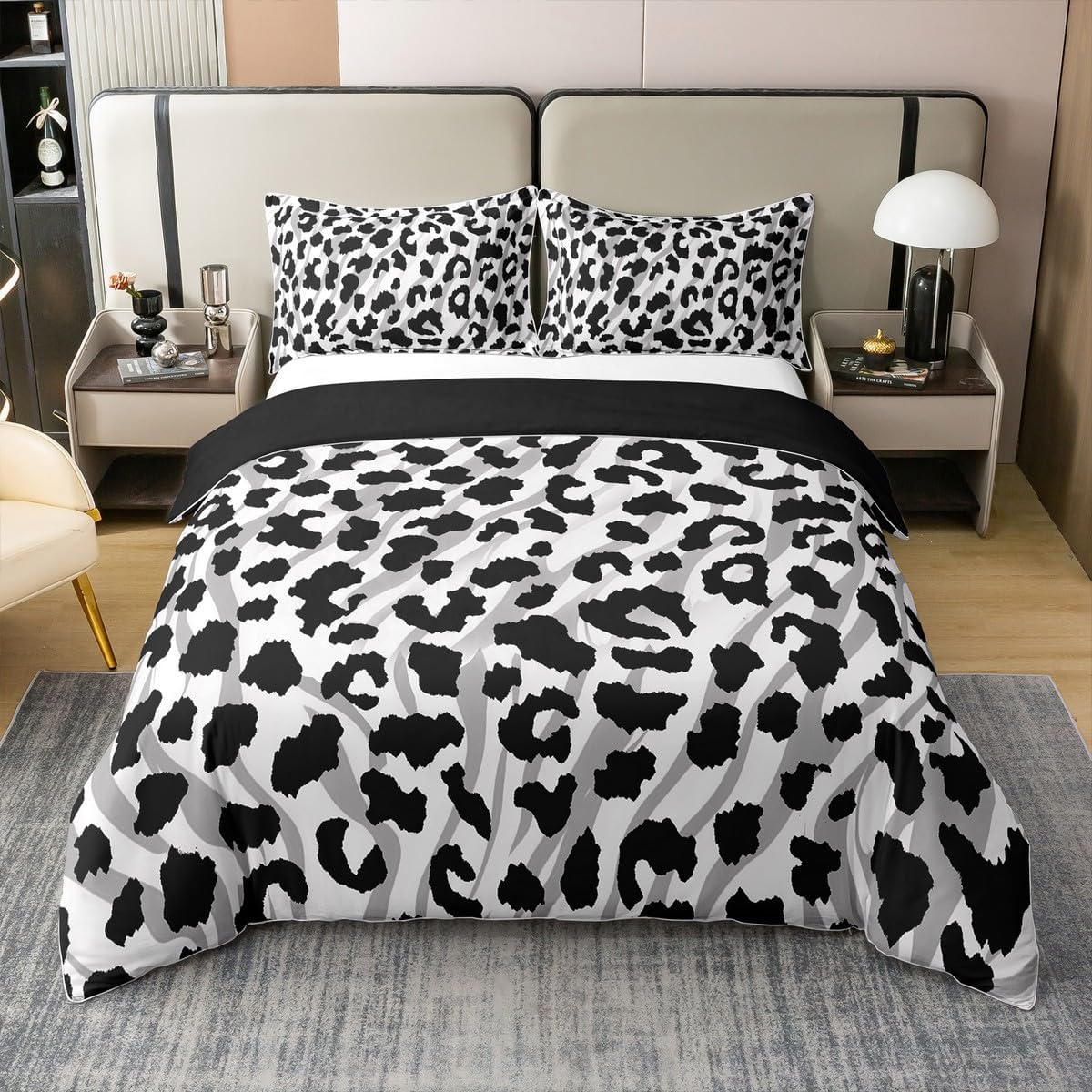 Full Size Duvet Cover Cartoon Cat 100% Pure Cotton Comforter Cover Colorful Daisy Flower Bedding Set with 2 Pillowcases (Not Comforter) Hippie Bohemian Style Quilt Cover
