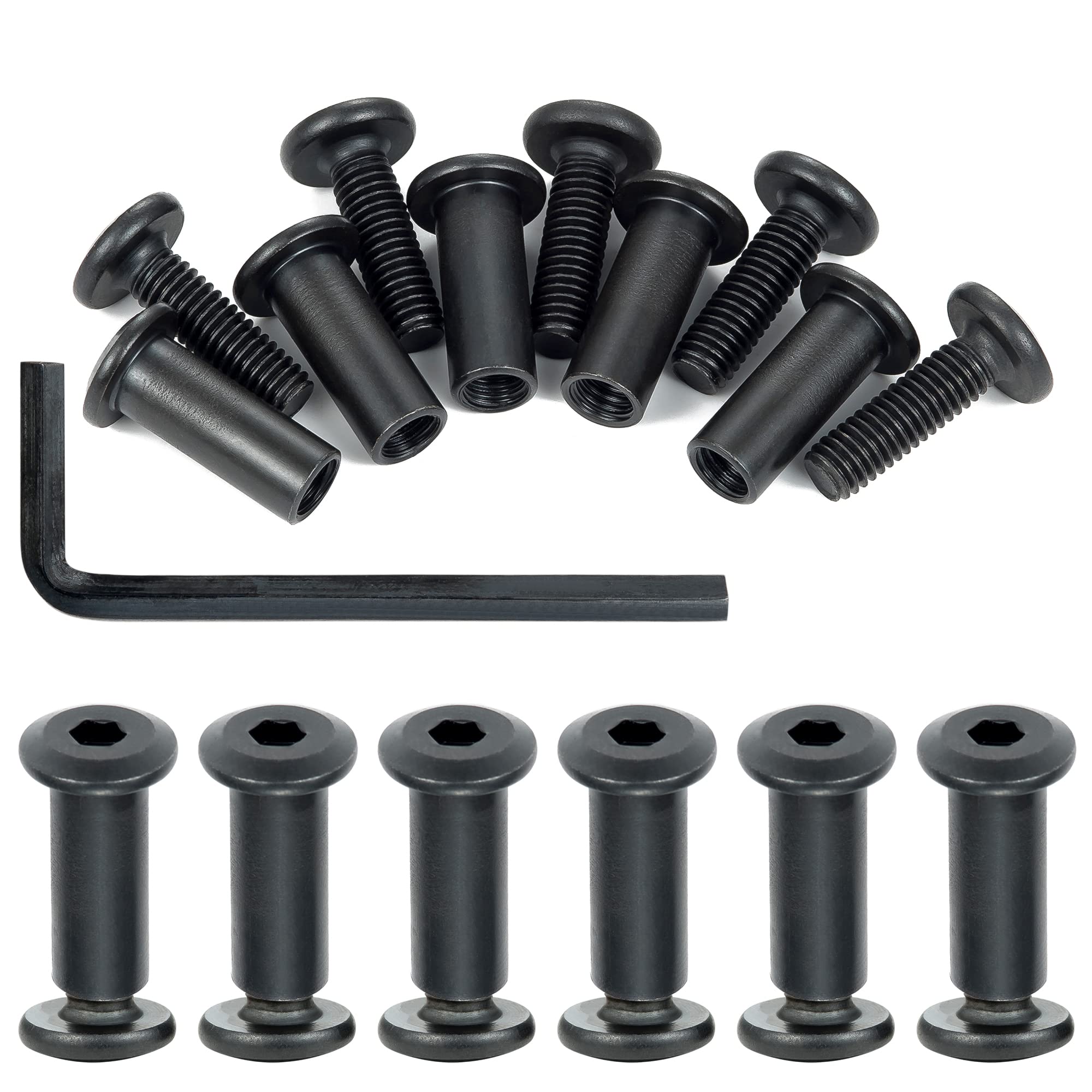 Black Furniture Connector Bolts - 40 Sets -12 Black Furniture Connector Bolts - 40 Sets -12