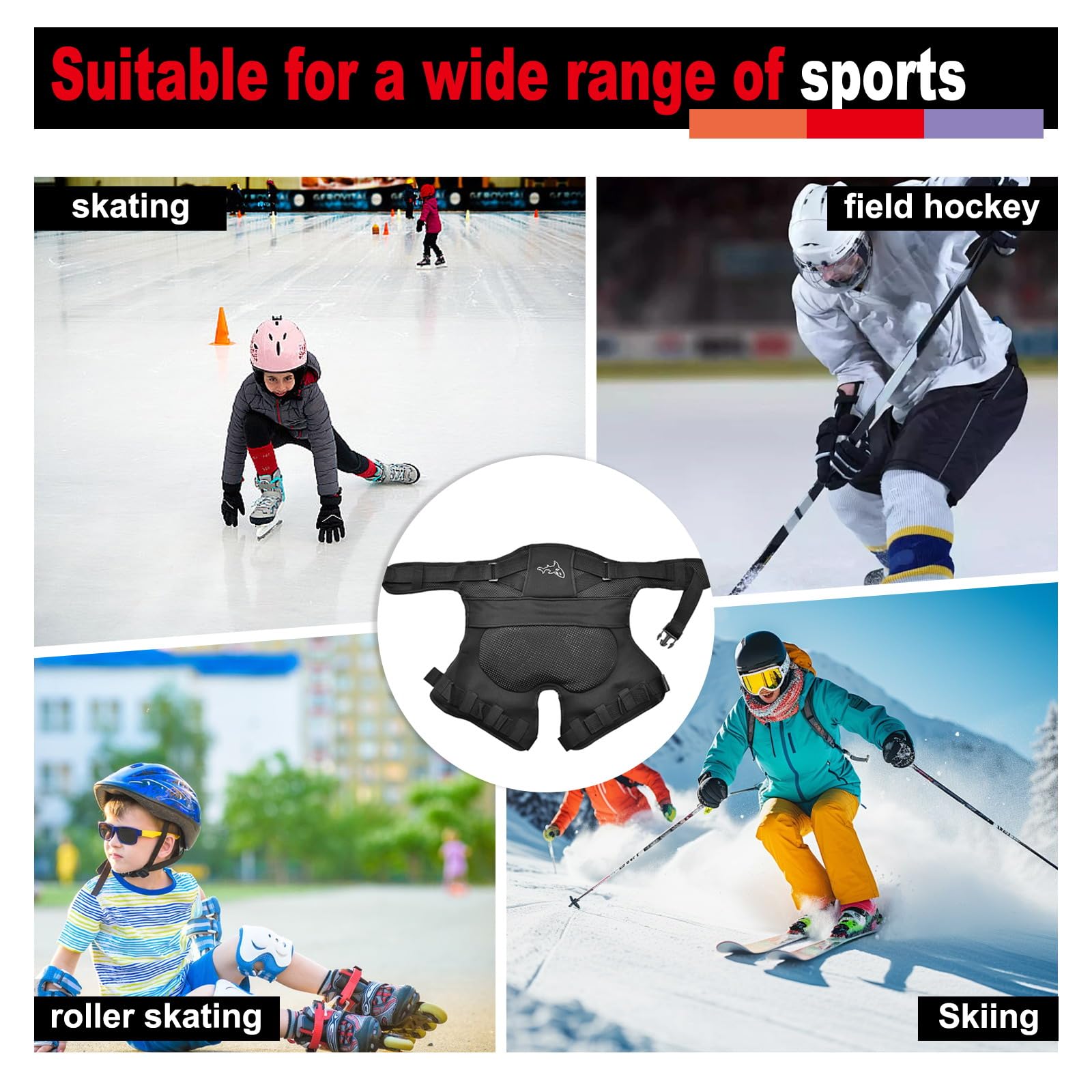 Gepolsterte Schutz-Shorts, Protektorenhose für Kinder/Jugend/Erwachsene, 3D Gepolsterte Shorts für Skateboarden, Snowboarden, Skaten, Rollschuhlaufen und Radfahren (L(75-100kg))