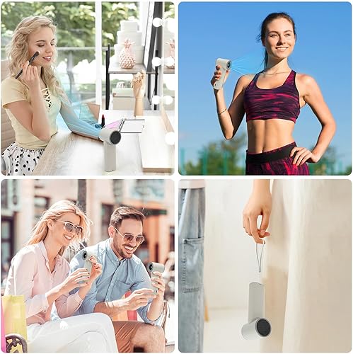 Miniatura 9 de Ventilador turbo portátil de mano, viento de 5 engranajes, pantalla LED, ventilador personal recargable por USB de 4500 mAh, tiempo de enfriamiento