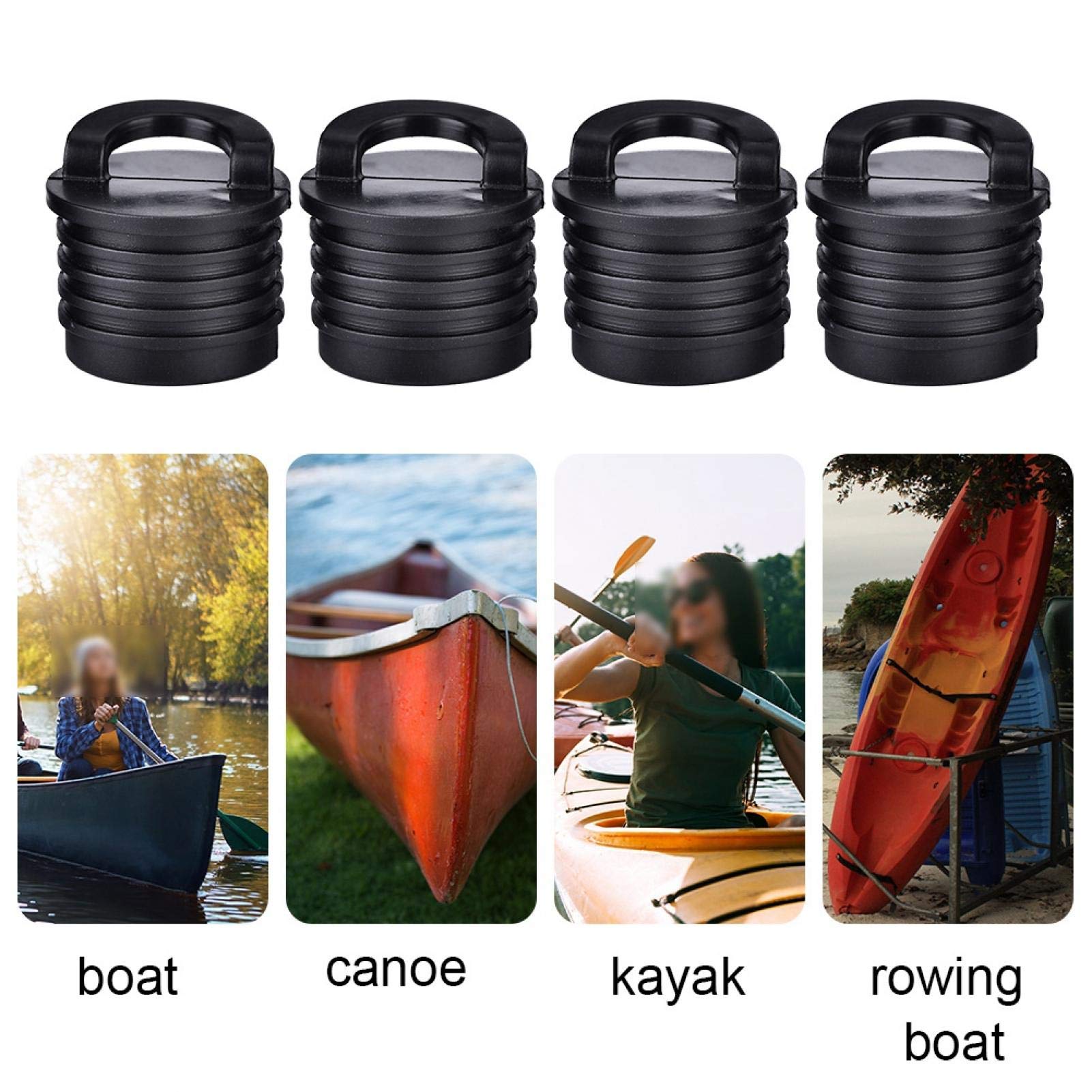 Lot De 4 Bouchons De Vidange Kayak – TPR Haute élasticité, Pour Trous 1/2 Pouce, Compatibles Avec La Plupart Des Bateaux