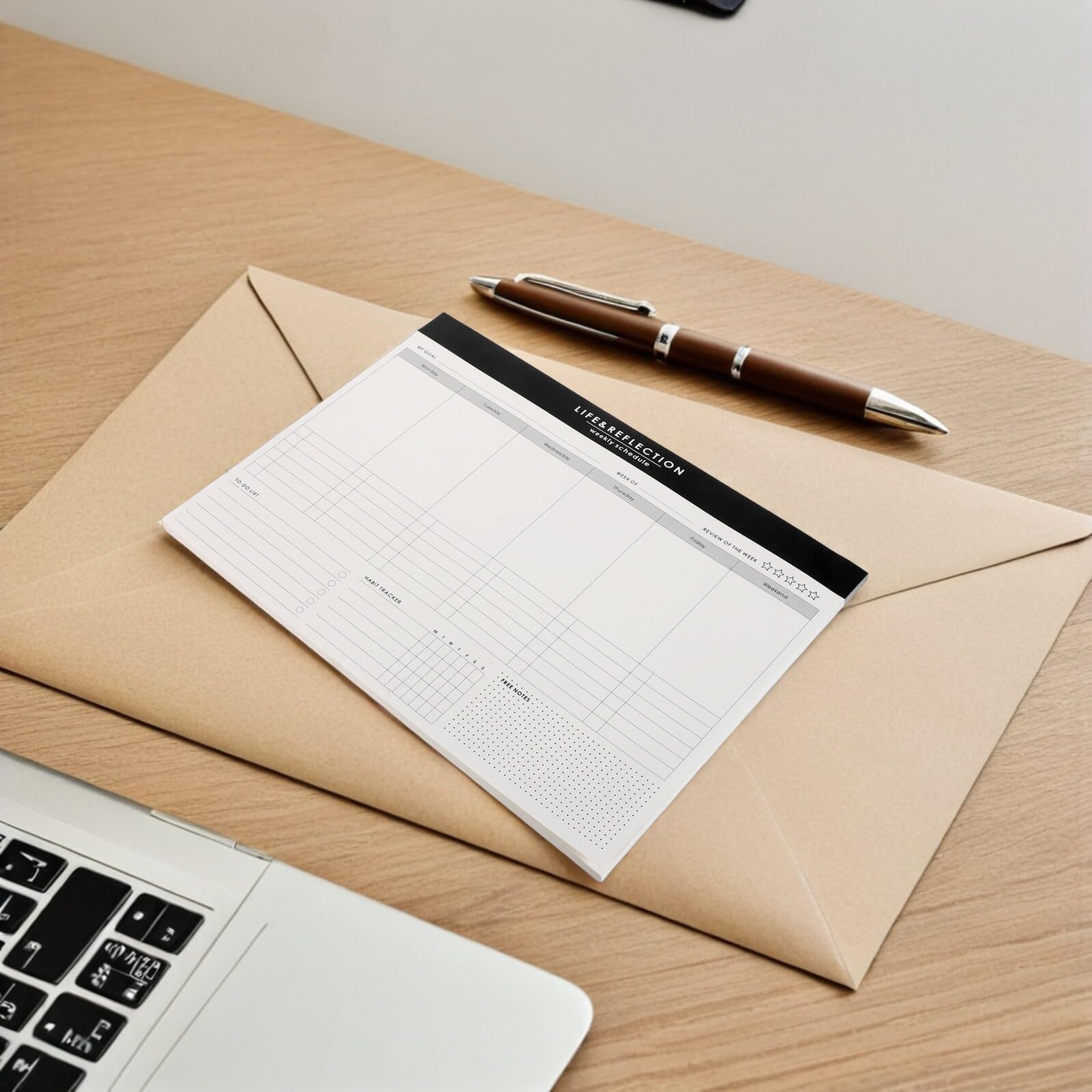 Writable Paper Weekly Schedule Planner Notebook Smooth Surface Weekly Scheduler Pad for Home School Work Task Organizer with Goal Tracker And To Do List Sections