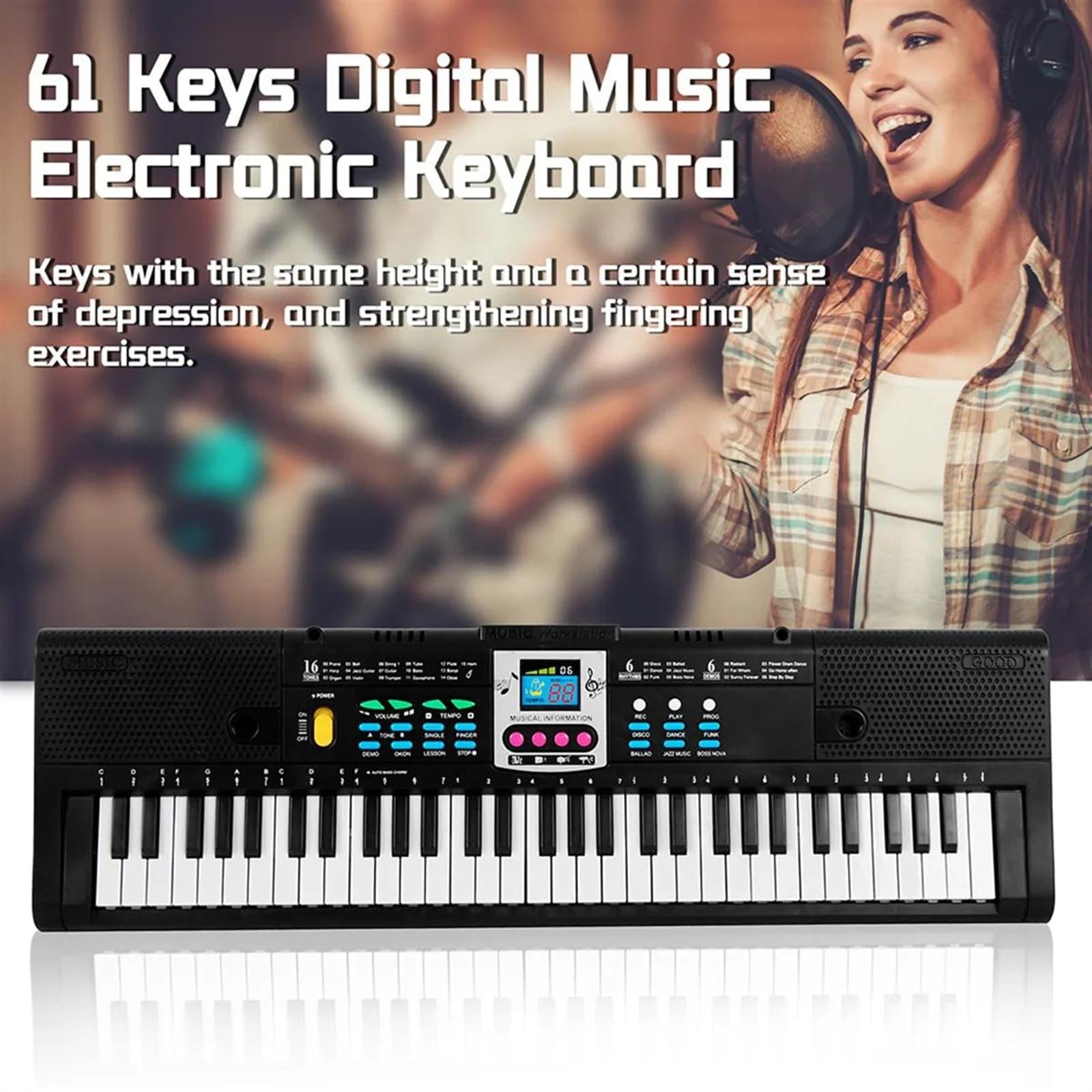 61 Klawiszy Wielofunkcyjne Pianino Elektroniczne Muzyka Cyfrowa Elektroniczny Instrument Klawiszowy Z Mikrofonem Przenośne Keyboardy Pianino