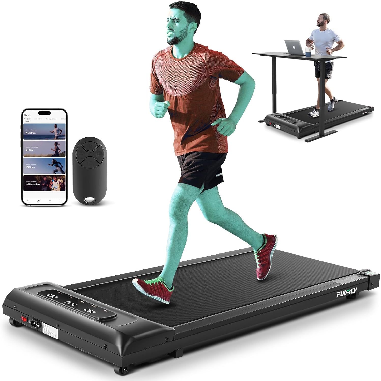 FUNMILY Folding Treadmill with Incline, 300 lbs Dominican Republic