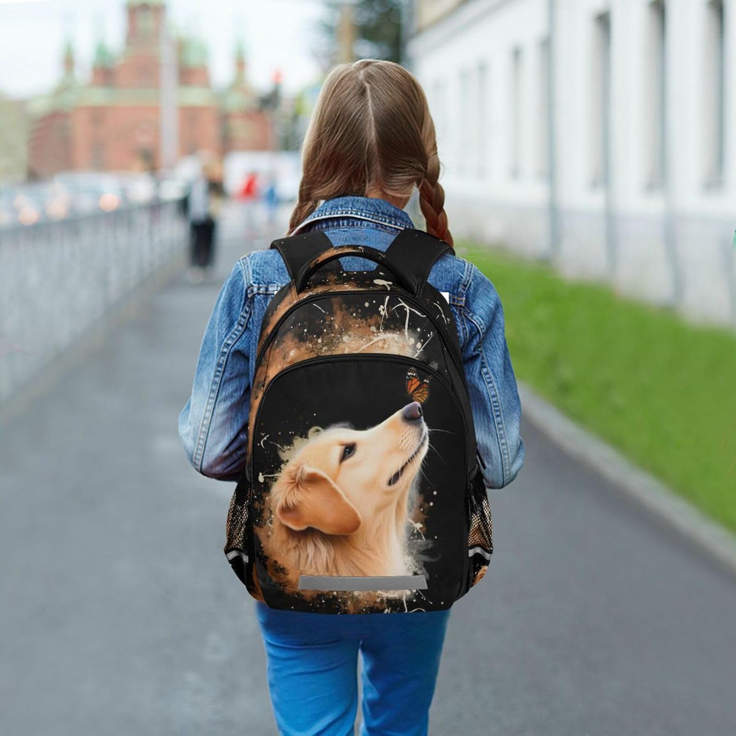 ALAZA Watercolor Golden Retriever Dog with Butterfly Animal Backpacks Travel Laptop Daypack School Book Bag for Men Women Teens Kids