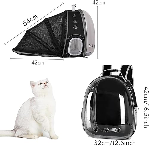 Miniatura 2 de Mochila para gatos expandible, ventilar, transparente, para gatos grandes, senderismo, viajes, al aire libre, mochila espacial aprobada por
