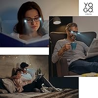 Vista 5 de Yogo Vision Reading Glasses with Light Bright LED Lighted Magnifier Nightime Reader Women Men Lighted Eye Glasses 2pk