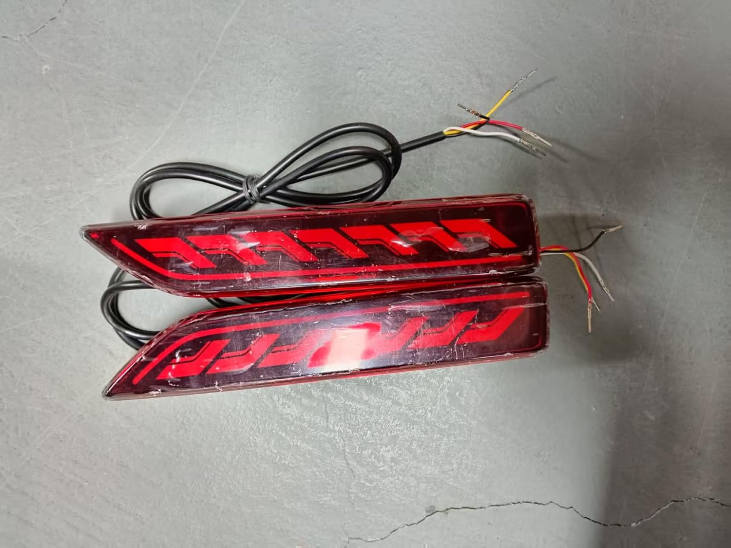 LED Rear Bumper Reflectors Fog Brake Tail Light Lamps Compatible with Honda CRV CR-V 2007-2009, Replace Stock Reflector Trim OEM 33505SWA A01 33555SWA A01 (Red)