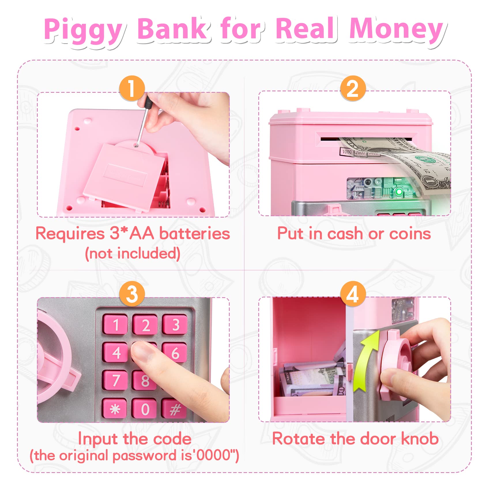 MAGIBX ATM Piggy Bank for Real Money Best Gifts for...B09H2ZFTG7