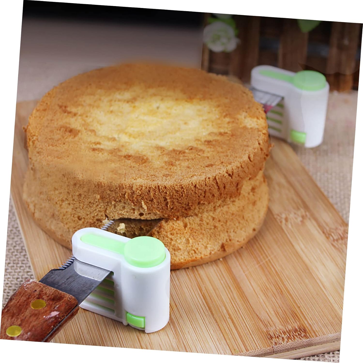 MAGICLULU 6pcs Bread Slicer Layers Cake Cutter for Even Slicing of Toast Bagels and Sandwiches Food-grade Material Compact and Lightweight for Baking Green