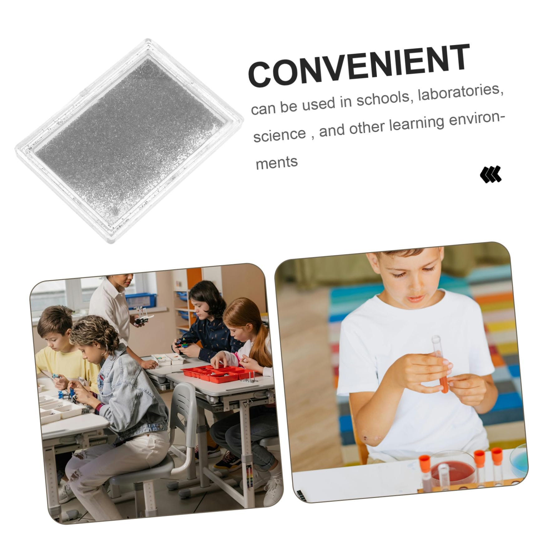 ULTECHNOVO Boîte de Physique pour Écoles et Expositions Scientifiques Limaille de Fer Argentée Matériel Facile à Utiliser pour Expériences Magnétiques