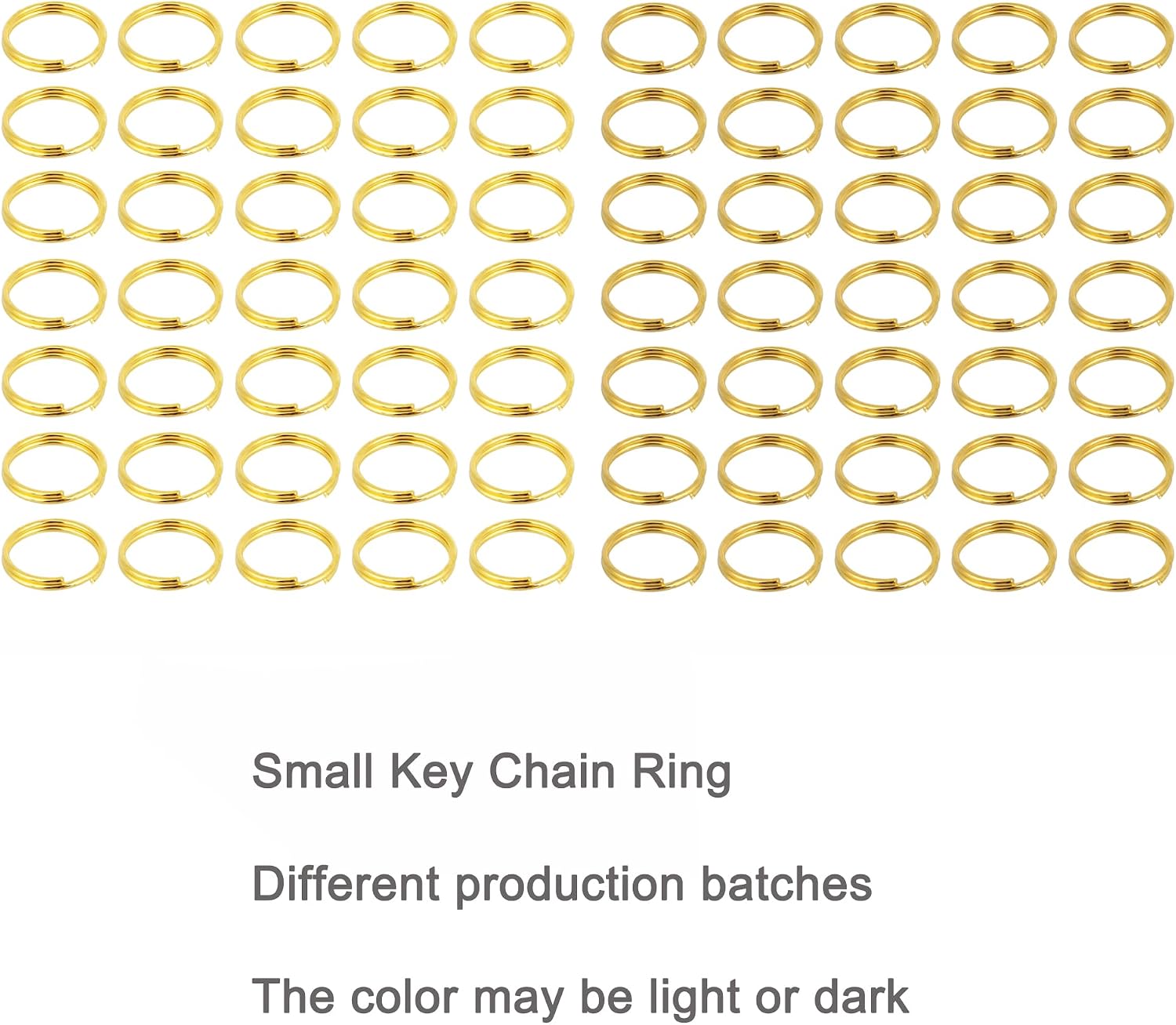 100 Pieces 10mm Gold Plated Split Rings Smooth Round Edge Key Chain Rings Double Loops Jump Rings for Crafts Making Wind Chimes Costuming Ornaments